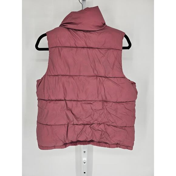 Old Navy Women's Sleeveless Pink Zipper Puffer Pockets Vest Size L Petite - Picture 3 of 3